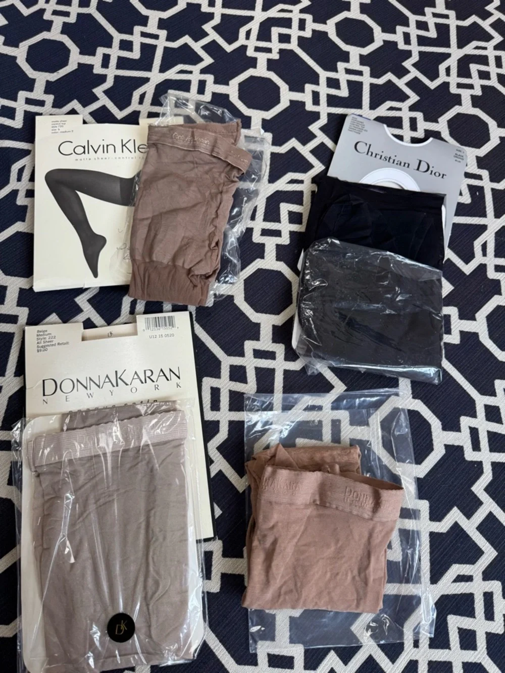 4 pairs Tights Bundle Donna Karan Christian Dior Calvin Klein Medium B Size 3